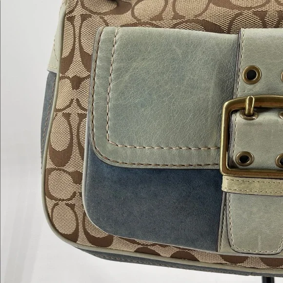 1.18.26 Coach Legacy Jacquard & Blue Suede 👀 11”x8” - Picture 3 of 16